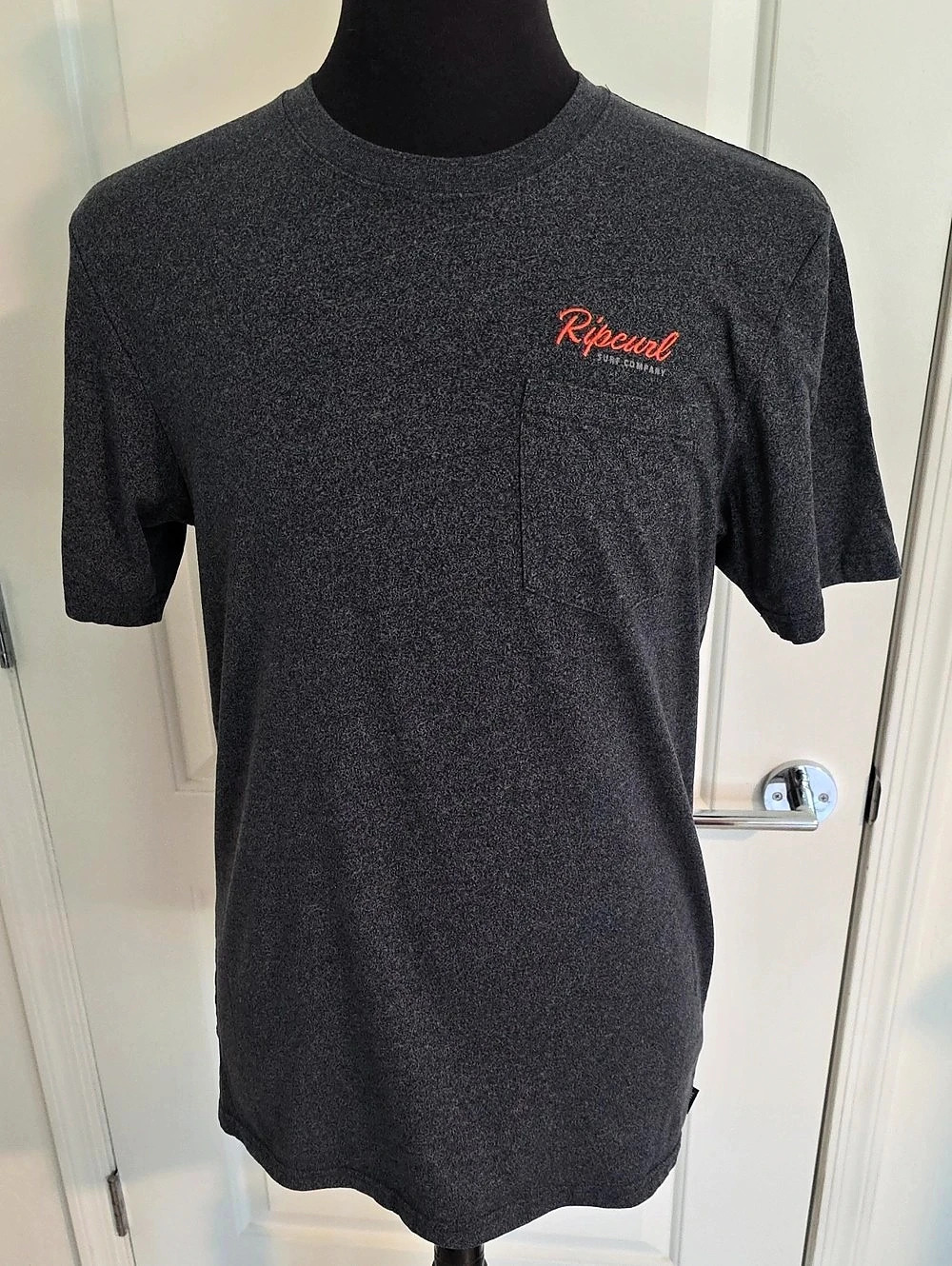 Rip Curl Surf Embroidered Gray Classic Pocket Tee